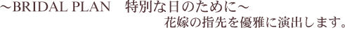 ~BRIDAL PLAN 特別な日のために~花嫁の指先を優雅に演出します。