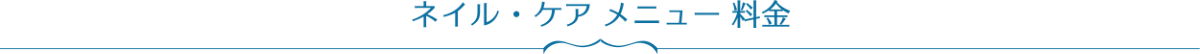 ネイル・ケアメニュー料金